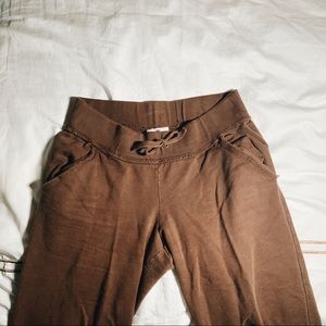 Y2K styled brown flared sweat pants